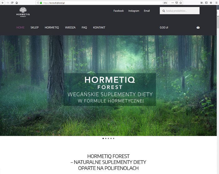 Sklep internetowy hormetiqforest.pl - strona główna